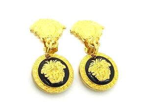 1円 ■美品■ GIANNI VERSACE ジャンニ ヴェルサーチ メデューサ クリップ式 イヤリング アクセサリー レディース ゴールド系 FF7961