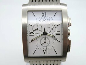 1円◆稼働◆ グッチ 8600M ホワイト クオーツ ユニセックス 腕時計 O817