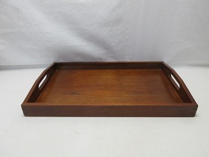 I04398 【 美品 茶道具 天然木製 長手盆 長方盆 角トレ 紙箱 】 検) 煎茶道具 配膳盆 煎茶盆 茶盆 給仕盆 脇取盆 宴会盆 長角盆ⅱ