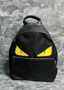 【超美品】FENDI(フェンディ)7VZ012モンスターレザーリュックパック/正規品BLACK