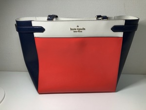 ★katespade ケイトスペード newyork ニューヨーク バッグ レディース レザー レッド ネイビー 赤 紺 ハンドバッグ 