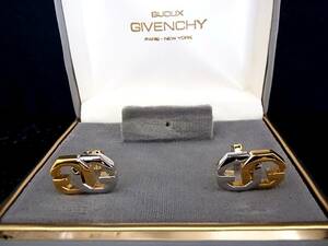 ◎№5383◎■新品■ジバンシイ「ロゴ柄」【GIVENCHY】 【シルバー・ゴールド】■カフス♪