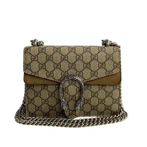 極 美品 保存箱 袋付 GUCCI グッチ ディオニュソス GG レザー 本革 チェーン 2way ハンドバッグ ミニ ショルダーバッグ ブラウン 26656