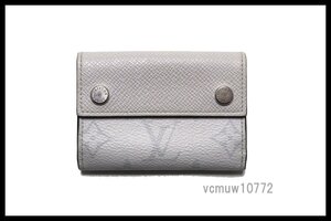 近年モデル希少美中古■LOUIS VUITTON タイガラマ ディスカバリーコンパクト レザー 3つ折り財布 ルイヴィトン■1031ho139485