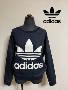 【美品】 adidas originals アディダス オリジナルス TRACK DENIM SWEAT SHIRT トラック デニム スウェット シャツ サイズM 長袖 AJ7196