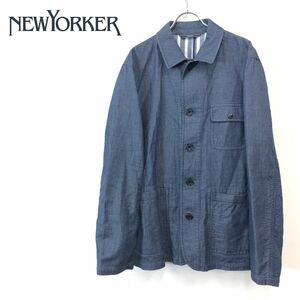 1O1738-F-N◆ newyoker ニューヨーカー カバーオール ジャケット ◆ sizeLL コットン100 インディゴ 古着 メンズ 秋冬