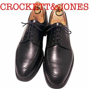 399.CROCKETT&JONES クロケットアンドジョーンズ ONSLOW Uチップ レザーシューズ 革靴 ブラック 8.5E