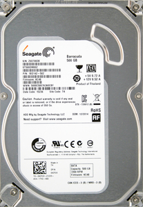 Seagate ST500DM002-1BD142 DP/N 09CF26 3.5インチ SATA600 500GB 1134回 14457時間