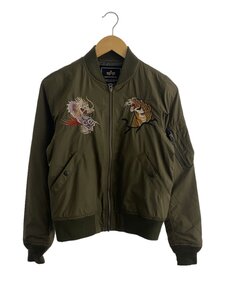 ALPHA INDUSTRIES◆スカジャン/M/ポリエステル/KHK/無地/ta7031-021