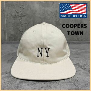 新品定価6380円 COOPERS TOWN クーパーズタウン USA製 キャップ 帽子 ベースボールキャップ NY 刺繍ロゴ 玉FL2560