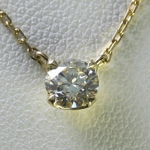 ダイヤモンド ネックレス K18 一粒 0.6ｃｔ 鑑定書付 0.645ct Fカラー VS1クラス 3EXカット H&C CGL TOR0924-6kp KDP*K