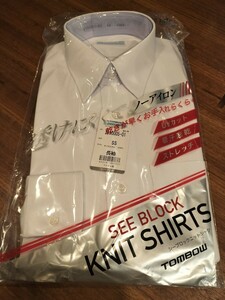トンボ シーブロックニットシャツ 長袖SSサイズ 新品 150 スクールシャツ Yシャツ 制服 カッターシャツ ワイシャツ ホワイト