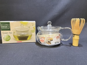 『未使用品 HARIO ハリオ 茶茶急須 丸 450ml CHJMN-45 耐熱ガラス 茶こし付き 茶筅は付きません。』