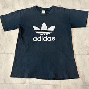 90s USA製 adidas アディダス トレフォイル ロゴ 両面 プリント ビンテージ 半袖Tシャツ