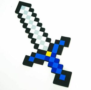 コスプレ ダイヤの剣 青　勇者　マインクラフト クリーパー 武器 剣 長剣 刀 ソード青 黒縁　短剣 アイテム pvc 安全 道具