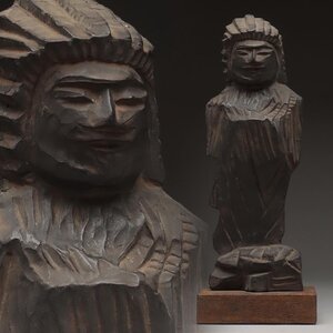 JN343 【Cimastone Replicas】京都科学標本製 円空仏写し「円空仏・微笑む仏像・佛像」高30.5cm 重265g 仏教美術