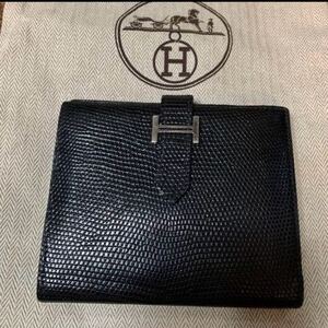 エルメス HERMES ベアン コンパクト リザード S金具 □C刻印 正規品