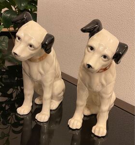 ビクター　置物　陶器製　昭和レトロ　高さ約22cm ニッパー　ビクター犬　中古品　管理番号1k15