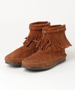 「Minnetonka」 フリンジモカシンブーツ US7 ブラウン レディース