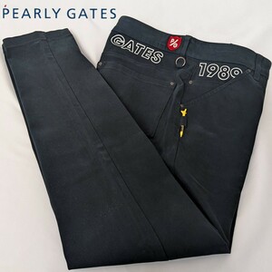 ★新品正規品秋物 PEARLYGATES/パーリーゲイツ P/Gパワフルコットン トリコチン ストレッチパンツ size4(M)