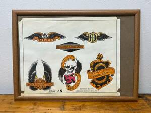 70s ビンテージ　ハーレー　タトゥー　フラッシュ　サイン　バイカー　アメリカントラディショナル　刺青　和彫　卍　ナチス　ドイツ
