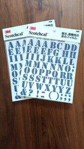 【新品未開封】アルファベット 3M scotchcal スコッチカルフィルム アルファベット文字 英語 英文字 一文字 切文字 2枚セット 定価1,400円