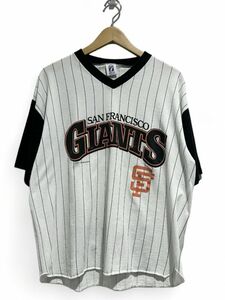 90s MLB SAN FRANCISCO GIANTS サンフランシスコ ジャイアンツ LOGO7 ストライプTシャツ XLサイズ USA製 メジャーリーグ