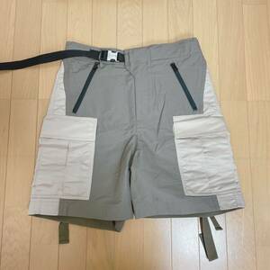 ★極美品★Sacai サカイ 22-02711M Nylon Twill Mix Shorts ベルテッド カーゴ ショーツ カーキ系 1