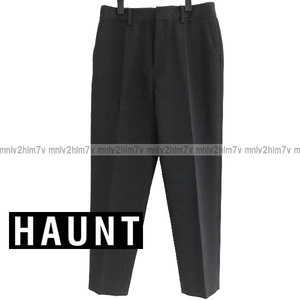 【HAUNT　ハウント】ウール混パイピング テーパードパンツ　ブラック　黒　36サイズ　ウール混パンツ　ノータックパンツ　レディース