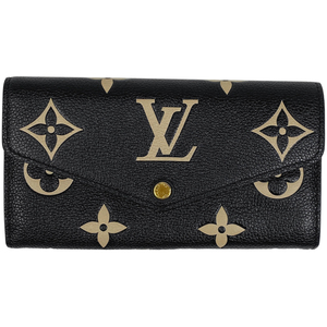 ルイ・ヴィトン Louis Vuitton ポルトフォイユ サラ バイカラー 二つ折り 長財布 モノグラムアンプラント ブラック M80496 レディース 中古