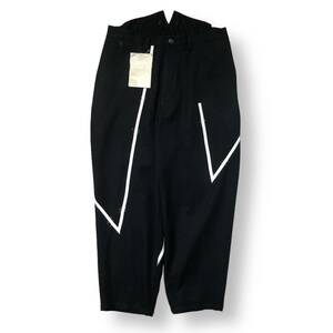 23aw Yohji Yamamoto POUR HOMME ARMY GABARDINE O-TAPING PANTS ロングパンツ サイズ:2 LOOK36 ブラック ヨウジヤマモトプールオム