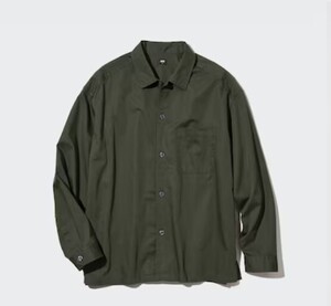 UNIQLO エクストラファインコットンオーバーサイズシャツ（長袖） Dark Green XLサイズ 新品未使用タグ付き