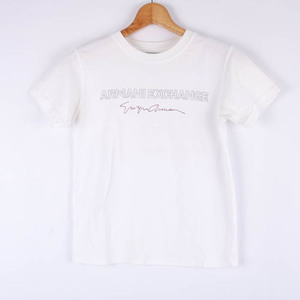 アルマーニエクスチェンジ Tシャツ 半袖 コットン100% ロゴ 無地 トップス USA製 白 レディース Sサイズ ホワイト ARMANI EXCHANGE