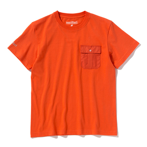 処分 narifuriナリフリNF1080 アーミーポケットTシャツ Sサイズ ORANGE 新品未使用