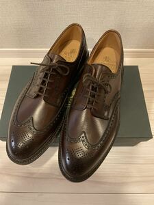 新品未使用　CROCKETT&JONES クロケット&ジョーンズ　ブローグシューズ　9.5 ダークブラウン 9ハーフ ペンプローク　PEMBROKE 茶