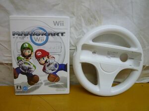 II241 Nintendo/任天堂 Wii マリオカート.ソフト＆ハンドルセット おもちゃ・ホビー /80