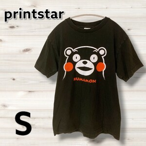 printstar Tシャツ くまモン 熊本 ご当地 ブラック Sサイズ 半袖 半袖Tシャツ カットソー 黒