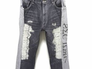 NEXUS7 00s vintage original DENIM PANTSL size / ネクサス7 スキャブデニムｘスウェットパンツ アーカイブ 日本製 メンズ