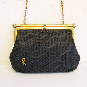 ★「ROBERTA DI CAMERINO」 Vintage black weaved shoulder bag