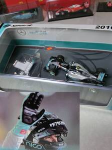 ★絶版・フィギュア付き！！ メルセデス F1 W07 ニコ・ロスベルグ 2016 アブダビGP ワールドチャンピオン ★★