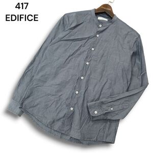 417 EDIFICE エディフィス 通年★ 長袖 バンドカラー シャツ Sz.M　メンズ　A4T09104_8#C