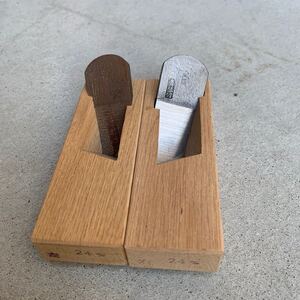 【小森 24mm 反際鉋 左右セット】 小鉋 豆鉋 chisel plane DIY 鑿 鉋 カンナ ノミ キワ鉋 反台 特殊 國秀 梅弘 東京 悦英 組鑿 大工道具