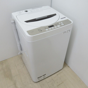 SHARP シャープ 全自動洗濯機 6.0kg ES-GE6D 送風・簡易乾燥 2020年製 ブラウン系 洗浄・除菌済