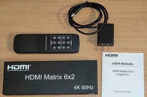 4K 60hz 6x2 HDMI Matrix / 6入力 2出力 HDMI スプリッター スイッチ オーディオビデオコンバーター