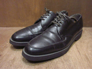 ビンテージ70’s●レザーUチップシューズ黒size 11 B●240718j7-m-dshs-29cm古着1970s革靴