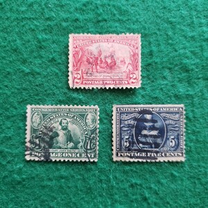 アメリカ合衆国切手 UNITED STATES POSTAGE ★3枚　1907年/外国切手