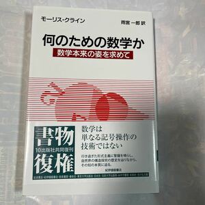 何のための数学か　数学本来の姿を求めて　モーリス・クライン著　雨宮一郎訳