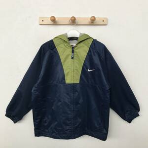 NIKE 90s 白タグ ナイキ キッズ用 フルジップ 裏地付きナイロンパーカー 美品 size M(10-12)