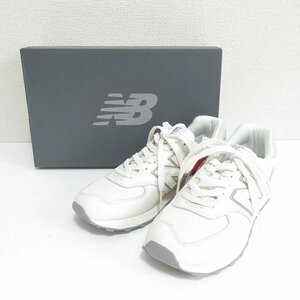 未使用 New Balance ニューバランス ユナイテッドアローズ別注 574 レザー ローカット スニーカー U574SA2 25cm ホワイト ◆