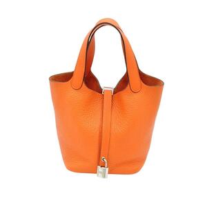 HERMES エルメス 美品 ピコタンロックPM オレンジ ハンドバッグ □R刻印